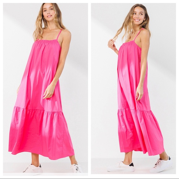 This years Favorite Color! Sleeveless Ruffle Front Tier Maxi Dress - Picture 4 of 4